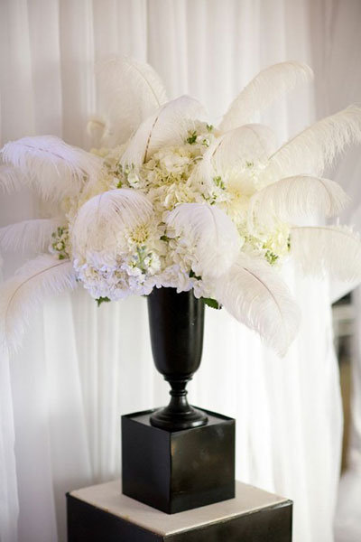 feather wedding centerpieces