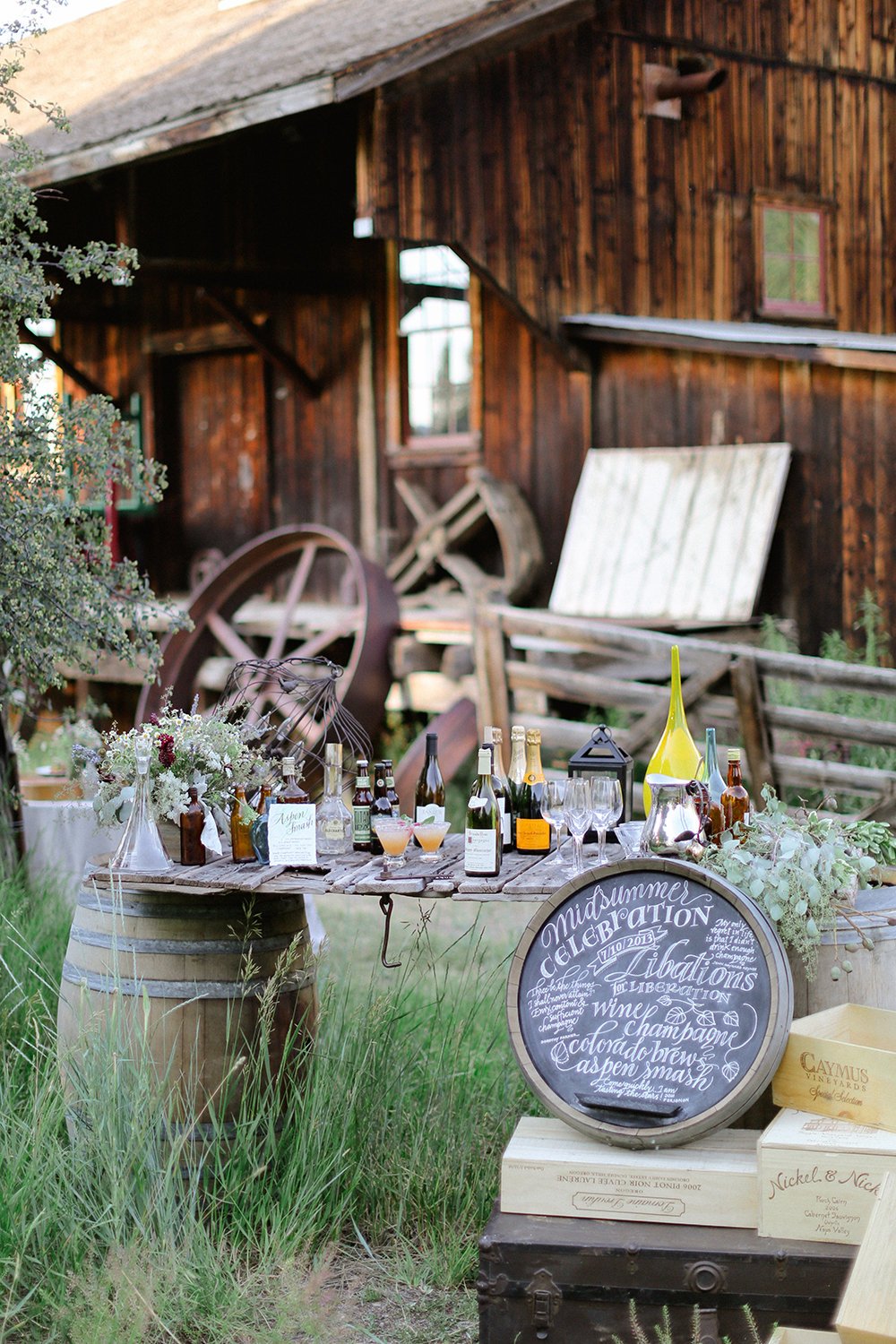 country wedding cocktail hour