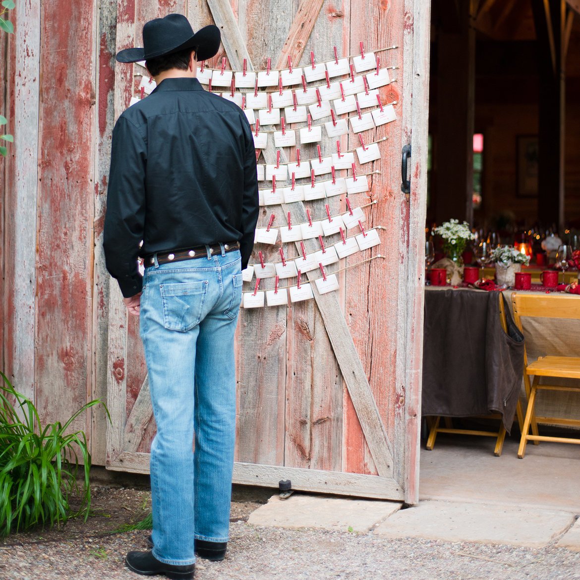 country wedding escort cards