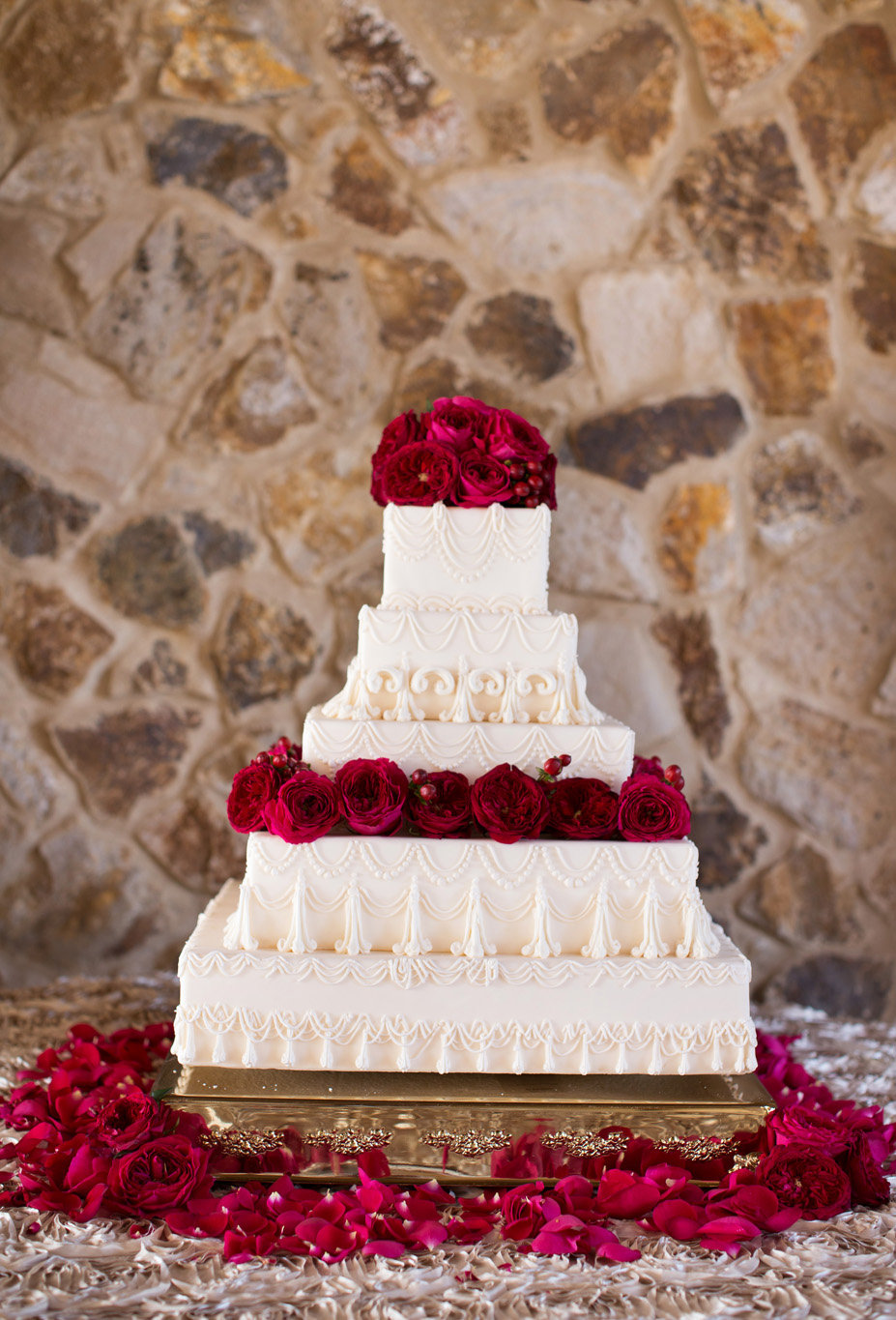 wedding cake with flowers