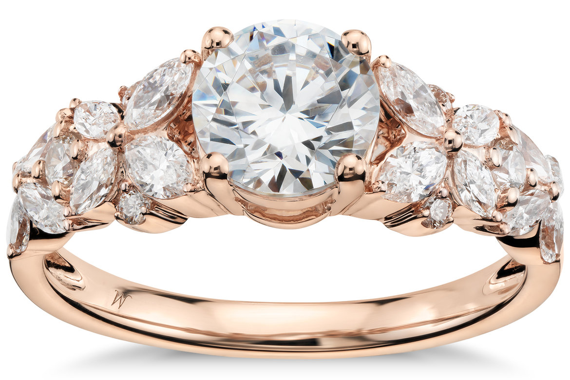 monique lhuillier petal garland engagement ring