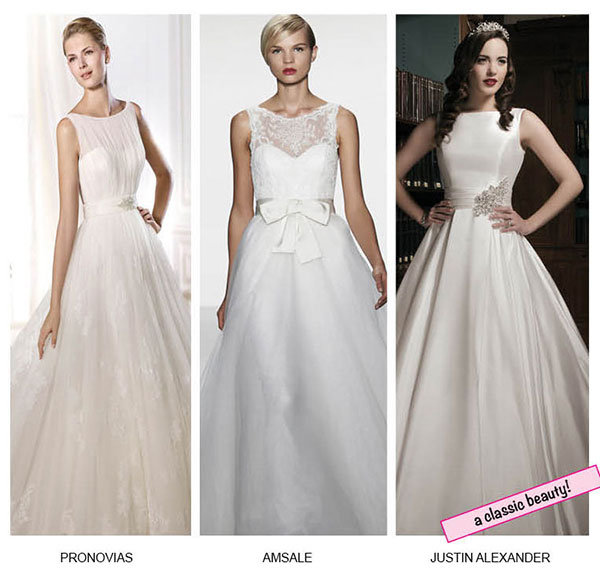 bateau neckline wedding dresses