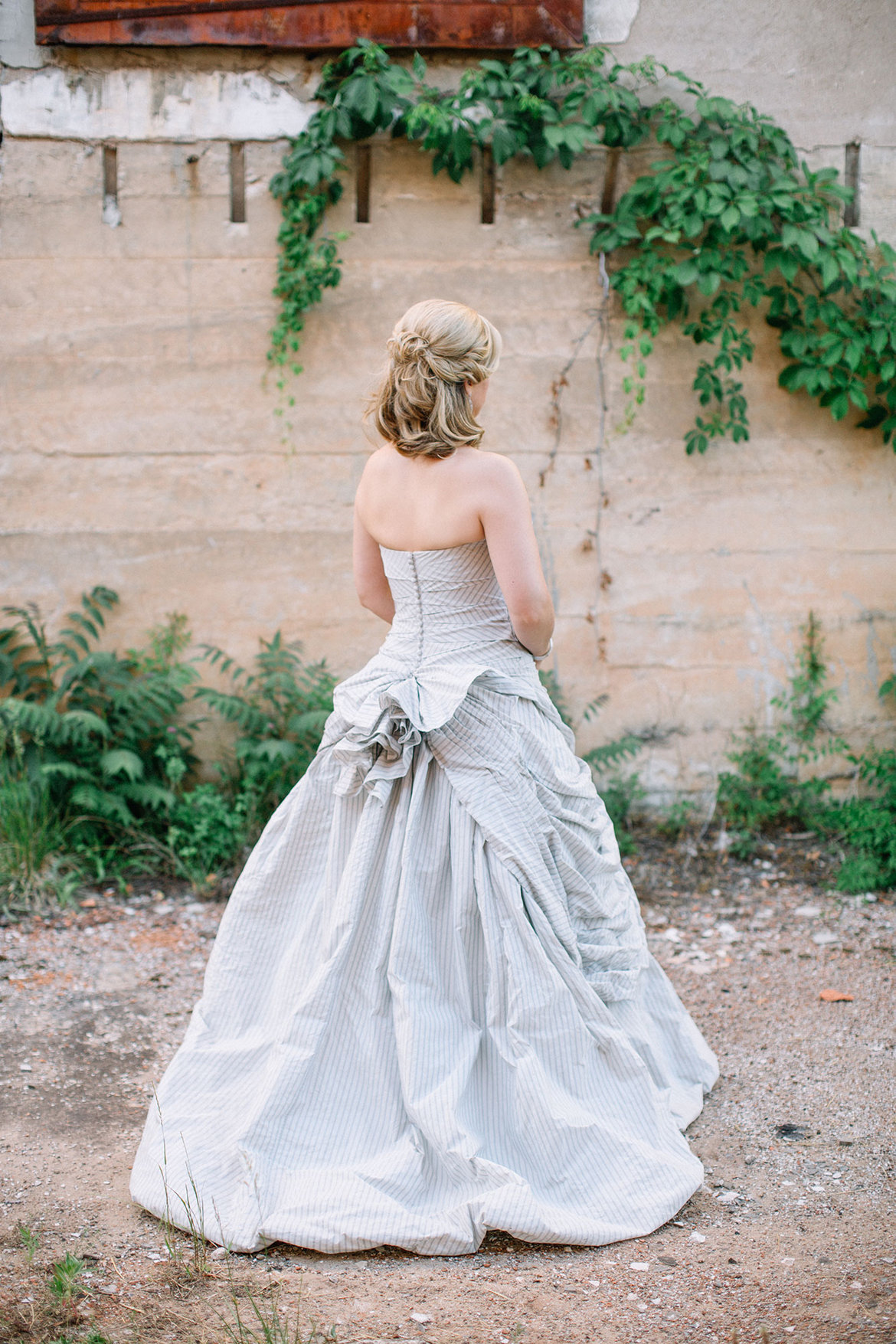 grey wedding gown