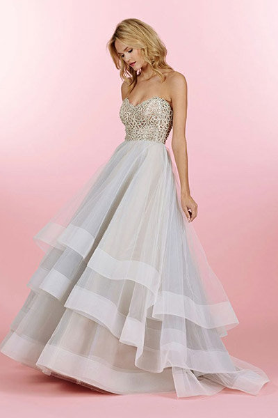 metallic hayley paige wedding dress