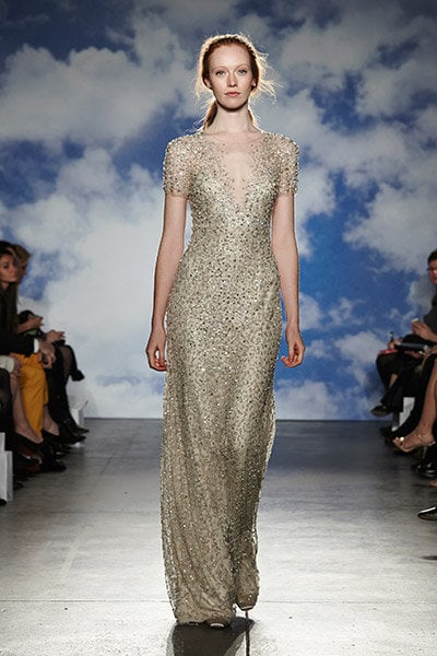 metallic jenny packham wedding dress