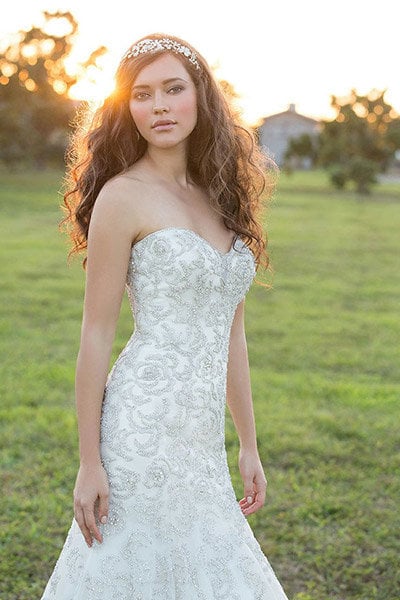 metallic madison james wedding dress