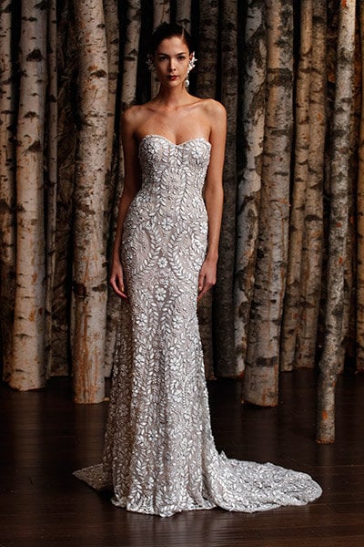 metallic naeem khan wedding dress