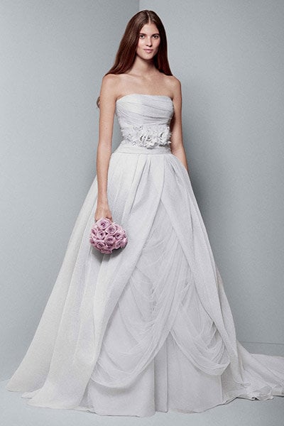 metallic white by vera wang wedding dress