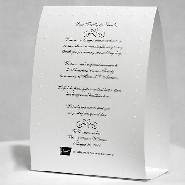 american cancer society wedding scrolls