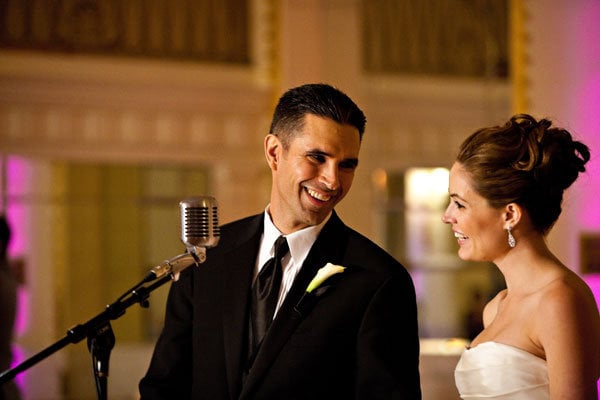 bride and groom toast