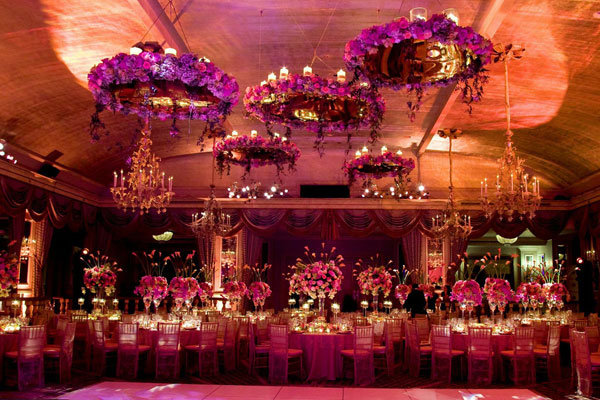 glamorous wedding reception