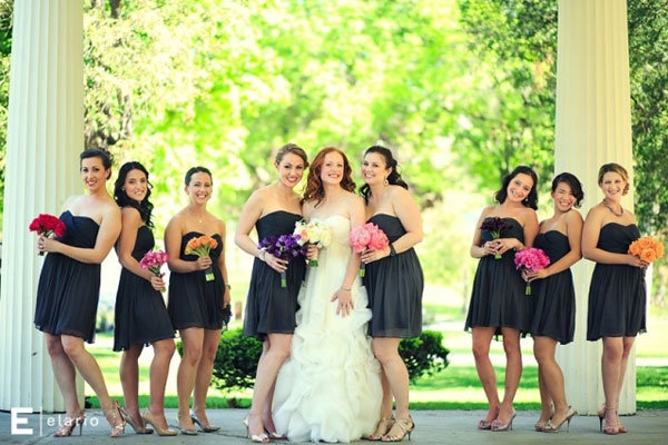 bridal party with bride 