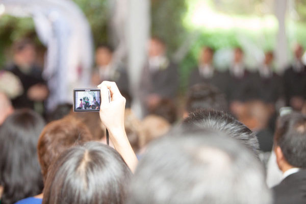 wedding guest taking picture