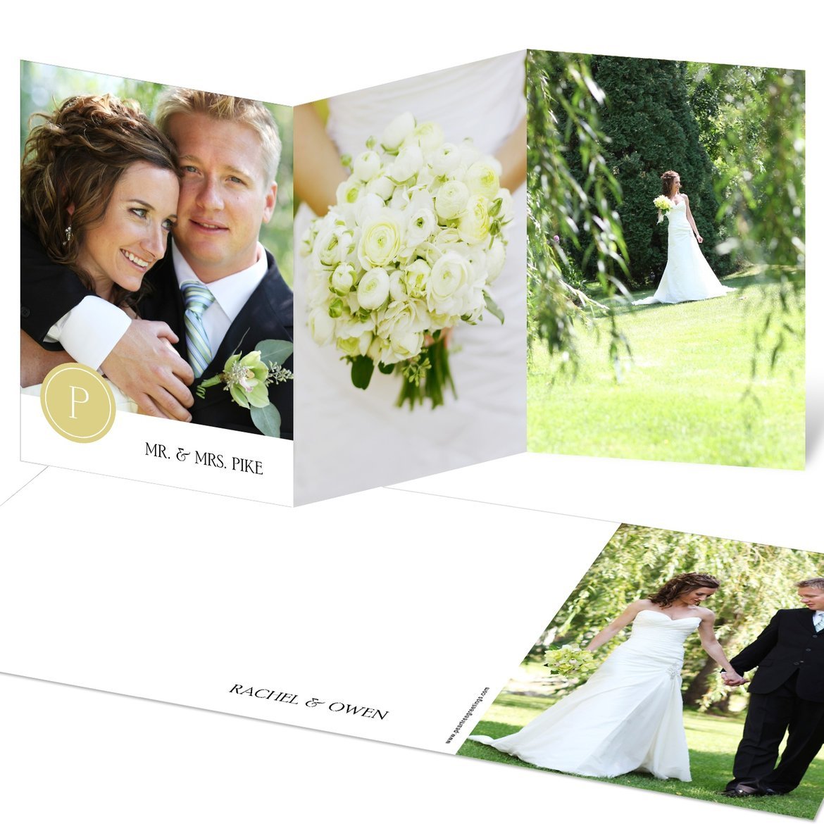 pear tree greeting wedding thank you card