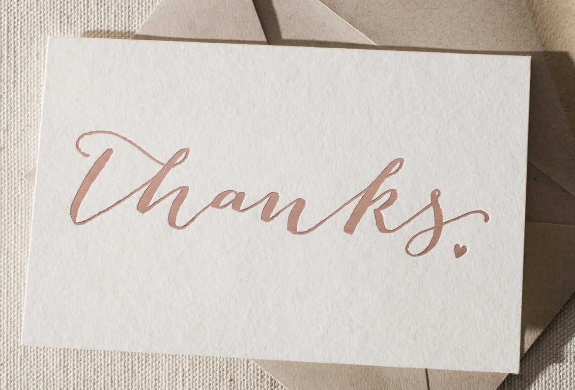 smock wedding thank you card