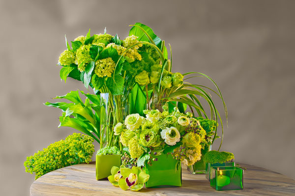 green wedding flowers