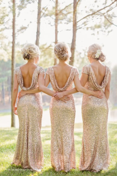 metallic bridesmaid dresses