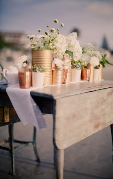 metallic table setting