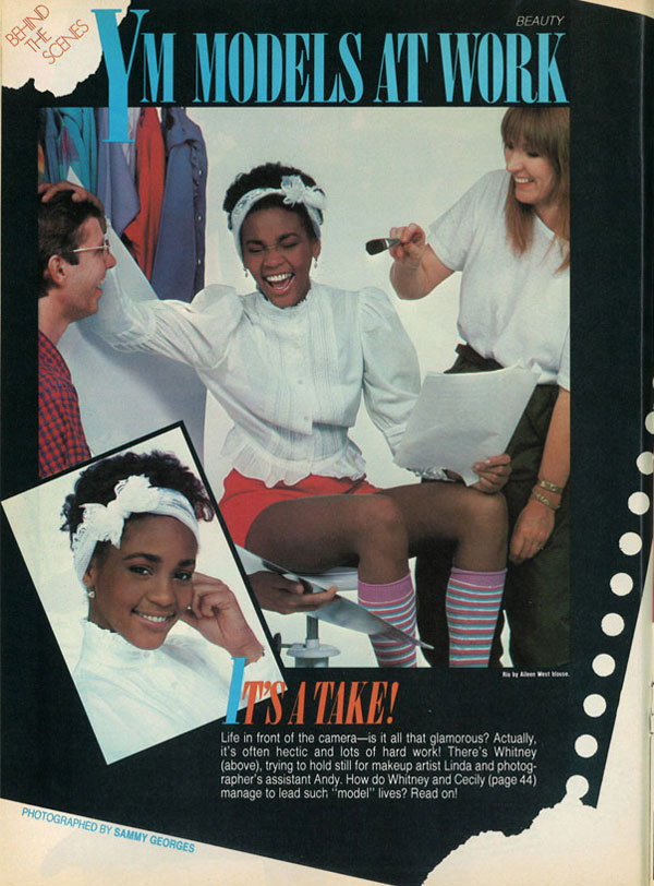 whitney houston modeling ym magazine 1982