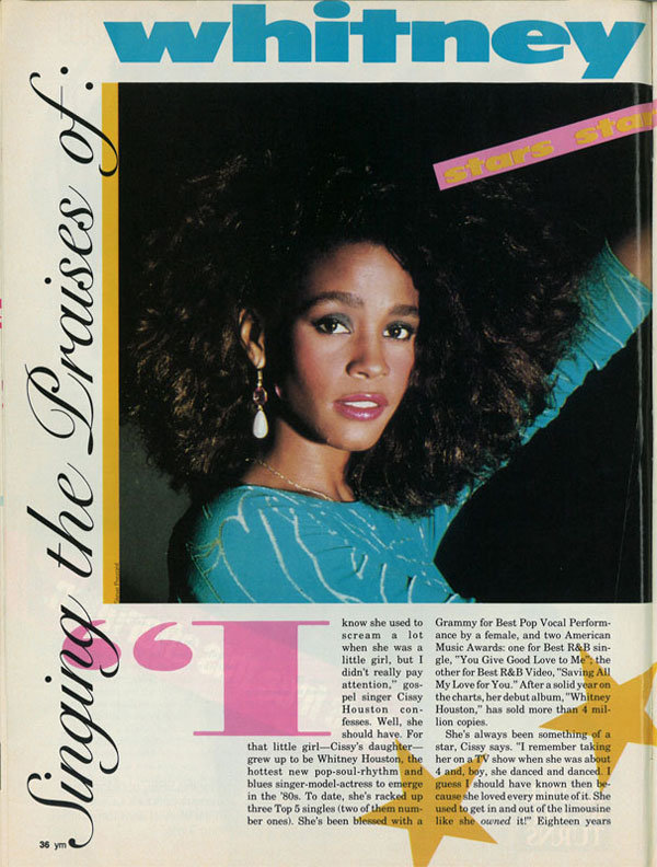 whitney houston ym magazine 1986