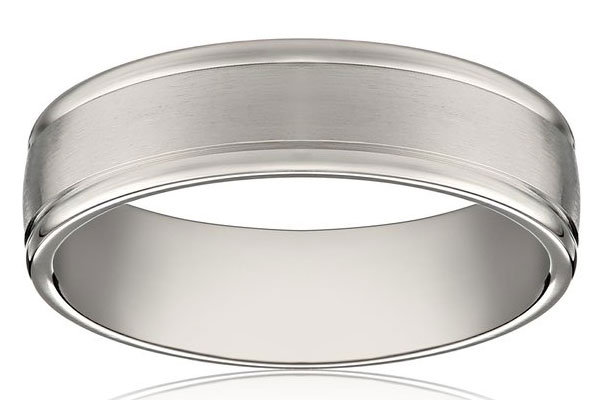 mens 14k white gold 6mm comfort fit plain wedding band