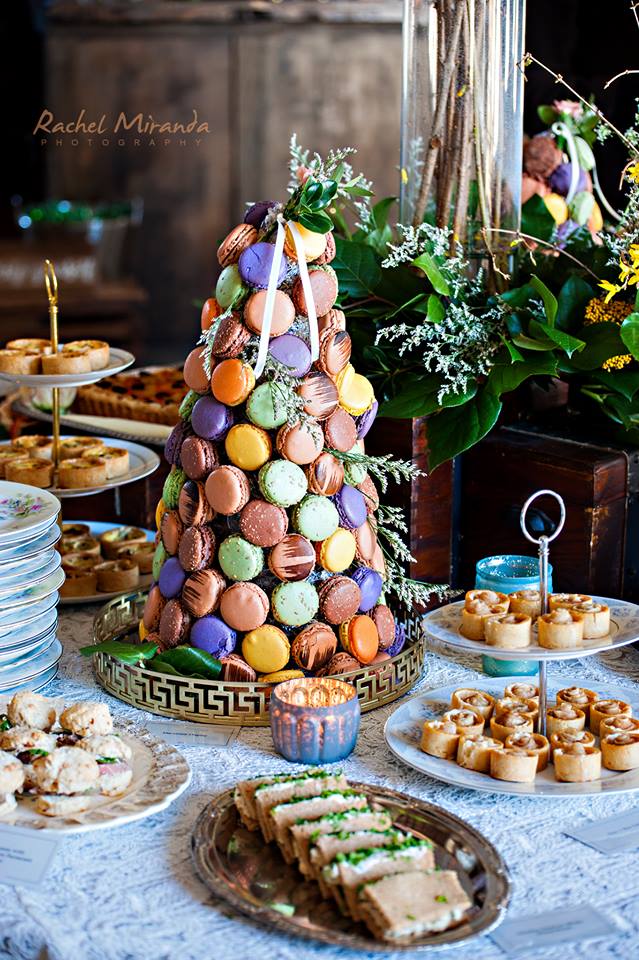 easter barn wedding food display