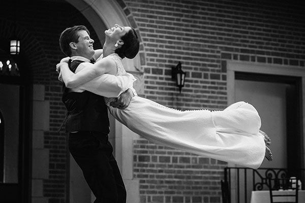 bride and groom first dance