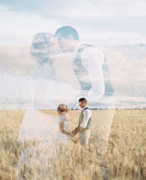 double exposure wedding photo