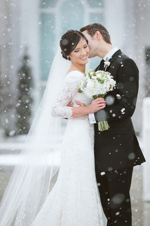 snowy winter wedding