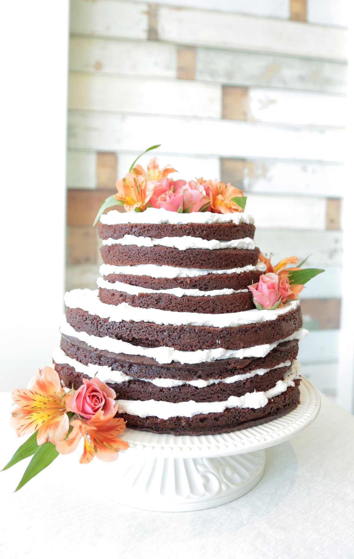 naked wedding cake