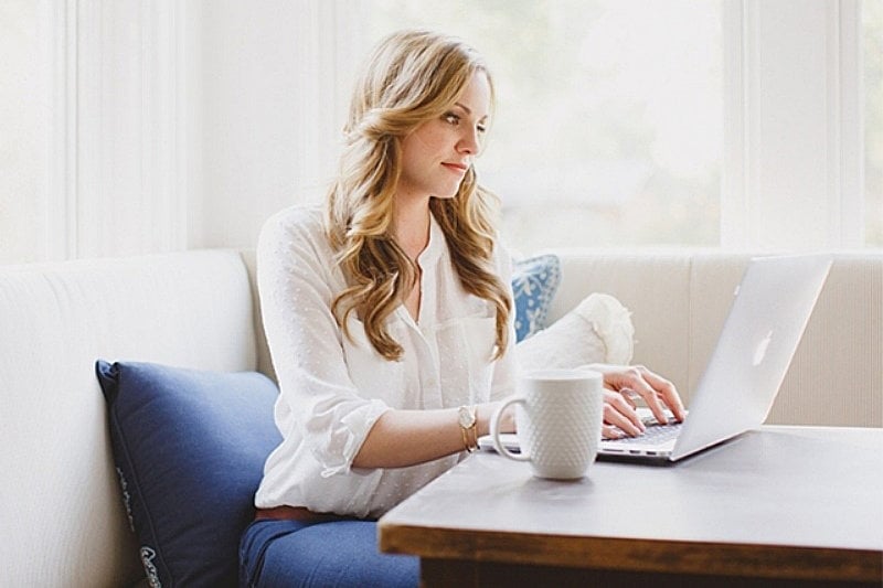 woman on computer