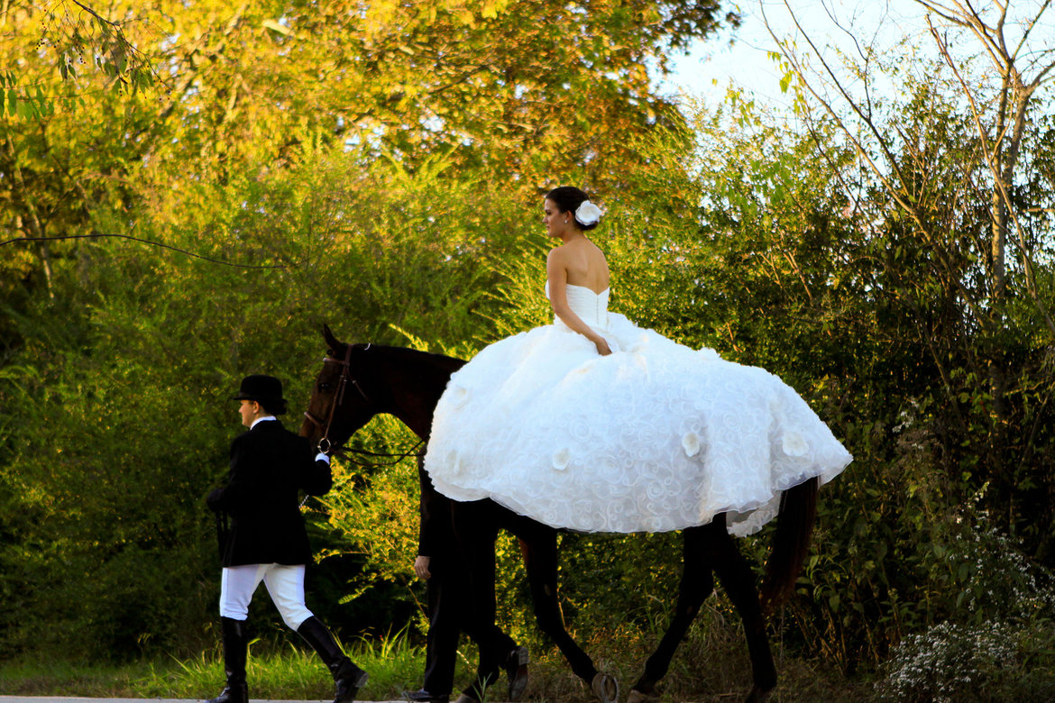 bride on horse