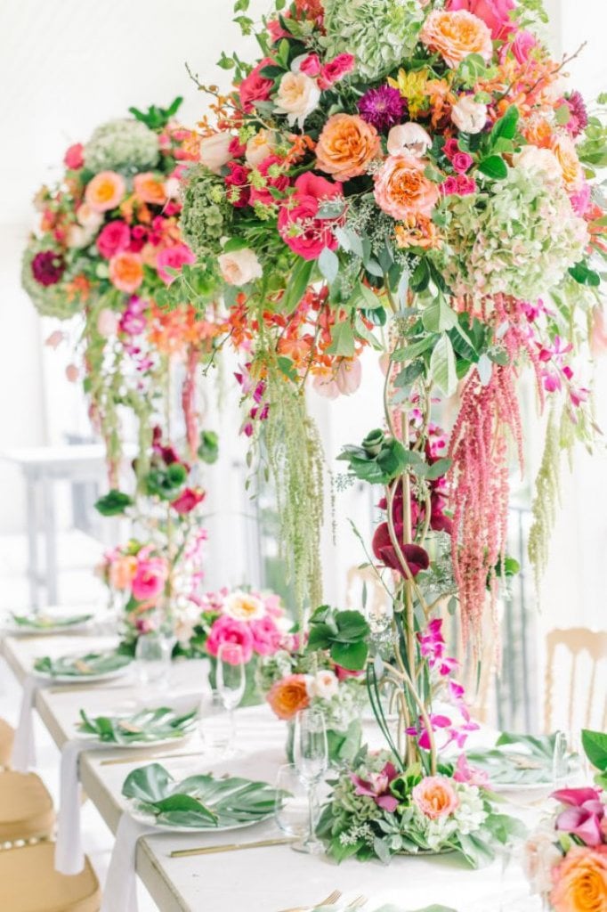 amaranthus wedding centerpiece