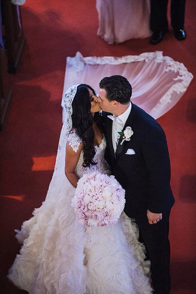 jenna guarneri and husband first kiss as husband and wife