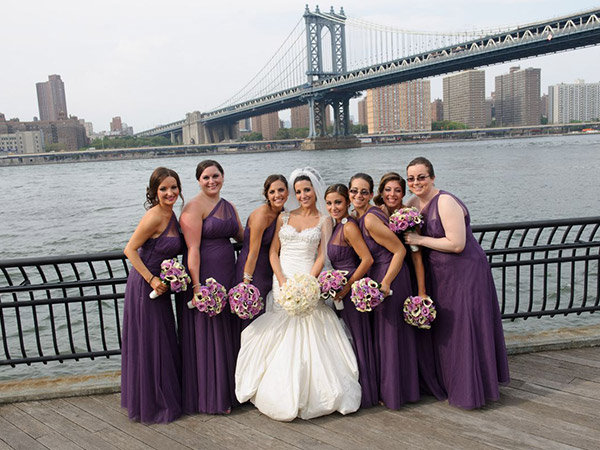 bride with bridesmaids