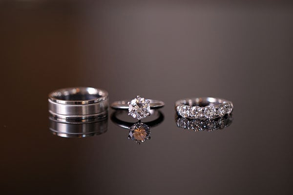 engagement ring and wedding band