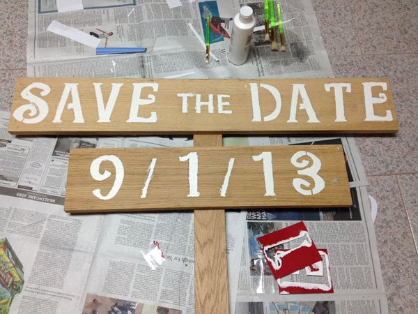 diy save the date sign