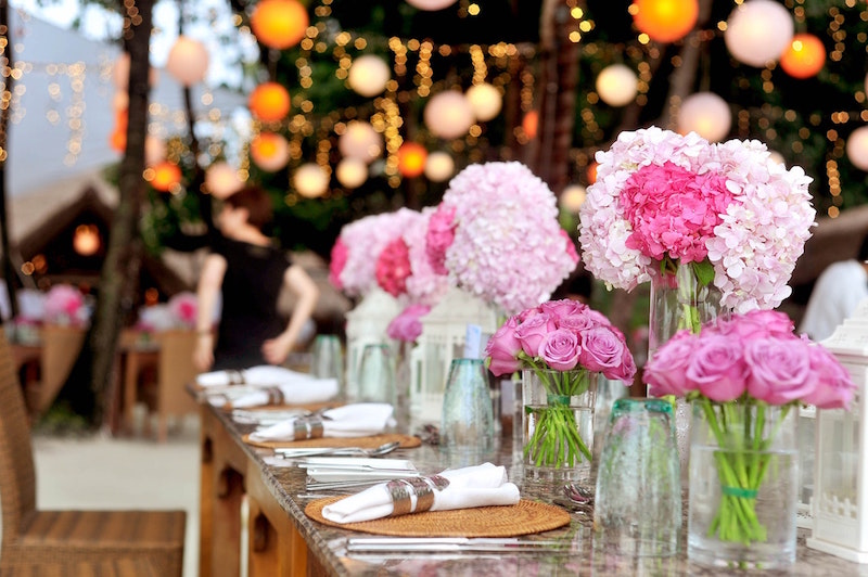 Pink wedding centerpieces